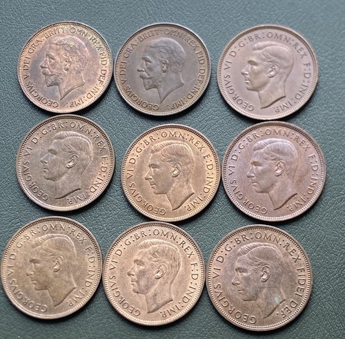 High grade pennies - 9x, george