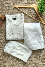 White Handmade Chikankari