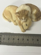 Vintage Sherratt & Simpson Kitten Asleep with Puppy, 55615, Hand Painted