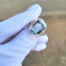 Aquamarine  Emerald cut with