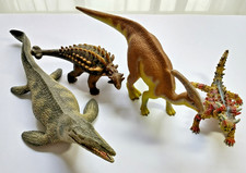 Dinosaurs :2 Schleich ,  1 Mosasaurus PAPO and 1 Bullyland Thorny Devil in VGC