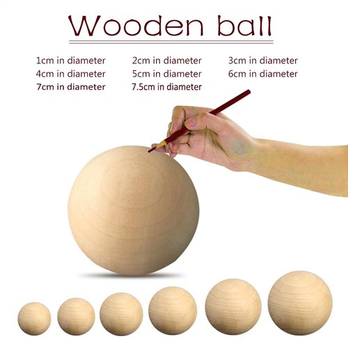 Solid wooden round ball - solid,