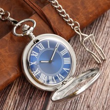 Vintage Blue Dial Silver Self