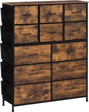 WOLTU Chest Of Drawers Retro 12 Drawers Metal Frame Runners Bedroom Furniture