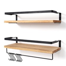 2pcs wooden floating wall - wooden,