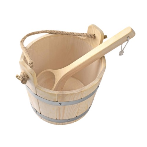 Wooden sauna barrel and - barrel, ladle
