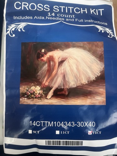 Stamped cross stitch kit - cross,