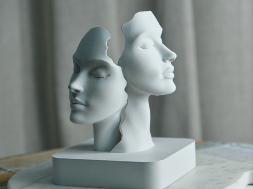 Abstract dual face - abstract, sculpture