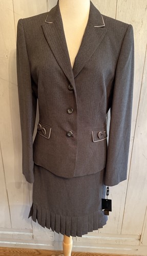 Tahari asl skirt suit - suit, grey