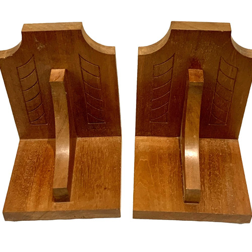 Vintage wooden bookends - vintage,