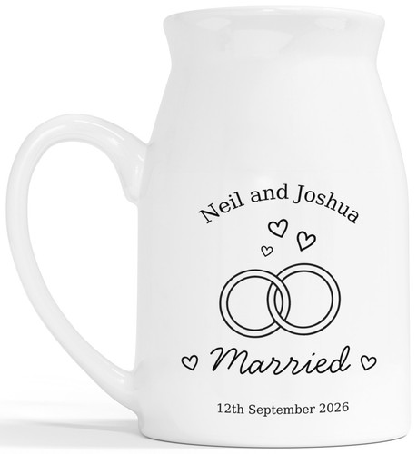 Just married flower vase - just,