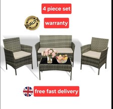 4 Piece Outdoor Rattan Garden