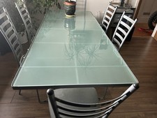 IKEA glass dining room table and 6 chairs Bargain Good Condition 