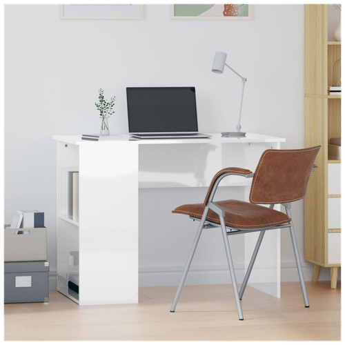 Desk high gloss white - desk,