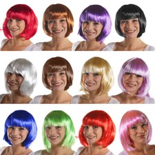 LADIES SHORT BOB WIGS WOMENS COSPLAY COLOUR WIGS POP PARTY COSTUME FANCY DRESS