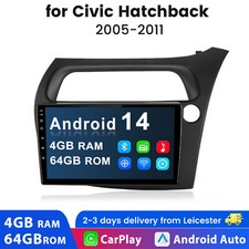 4+64G Android 14 For 2005-11 For Honda Civic Hatchback Car Stereo Carplay GPS 4G