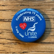 Unite Trade Union Tin Badge NHS 75 Yrs