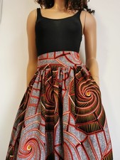 Homemade African  Unlined  Print Maxi/ Full Length Skirt