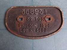 BR 32T MGR Merry Go Round HAA D Wagon Plate Shildon Lot 3882 1976 Railwayana