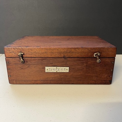 Antique wood fishing storage - antique,