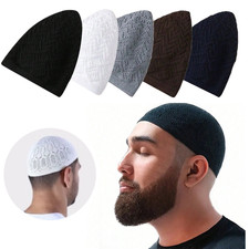 NEW ISLAMIC Polyester PRAYER HAT MENS SKULL CAP TOPI KUFI MALE TURKISH MUSLIMS  