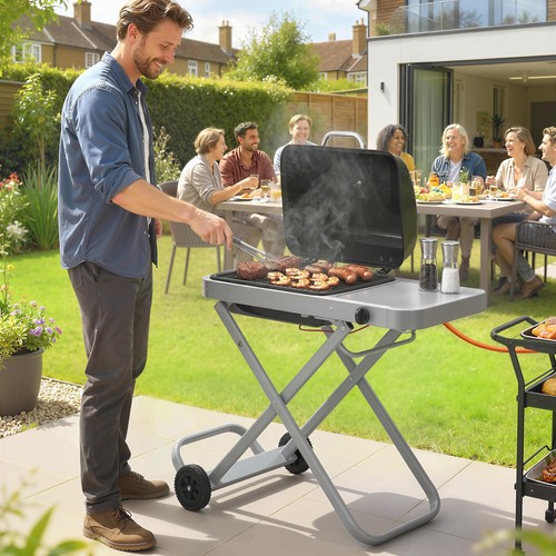 Foldable gas bbq grill - gas, with