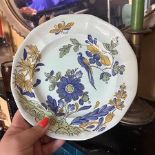 ADAMS CALYX WARE BLUE PARROT SALAD PLATE / BREAD & BUTTER PLATE