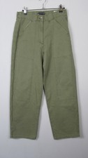Marks & Spencer  Cotton Rich Relaxed Fit Straight leg Trousers Green 10 - 12