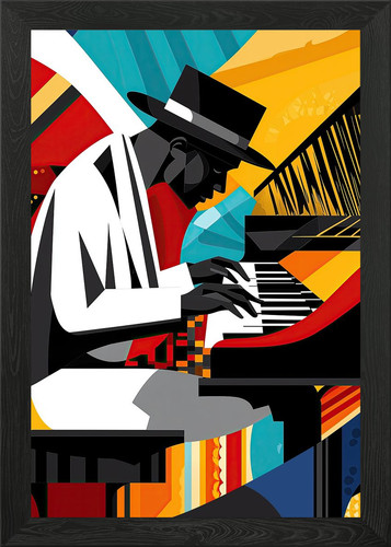 Jazz pianist poster - jazz, framed
