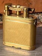 Art deco 1920s Alfred Dunhill lift arm petrol lighter gold plated 