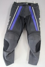 FRANK THOMAS XTI LEATHER BIKER TROUSERS + CE ARMOUR WAIST 34 IN/INSIDE LEG 30 IN