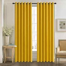 Blackout Curtains Thermal Thick Ready Made Eyelet Ring Top Pair Curtain Panel