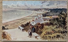 Filey Seaside, Illustrated Yorkshire Landscape, Bernard P. Hall Postcard