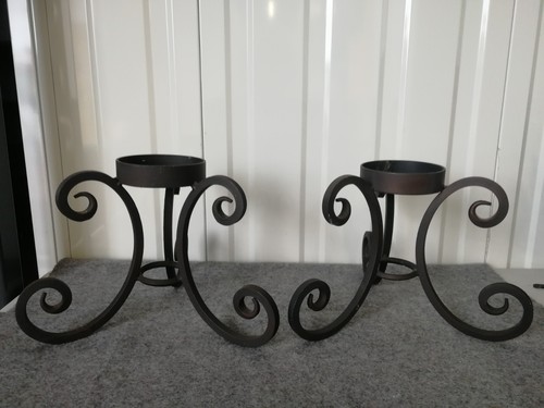 Vintage cast iron candle - vintage,