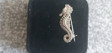 Silver Seahorse Brooch