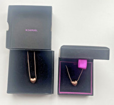 ACCESSORIZE COSTUME NECKLACE & BRACELET SET ROSE GOLD COLOUR IN H SAMUEL BOXES
