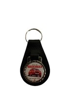 BLACK  LEATHER KEYRING/ FOB