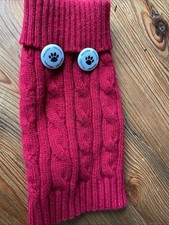 Red Knitted Dog Jumper Xxs