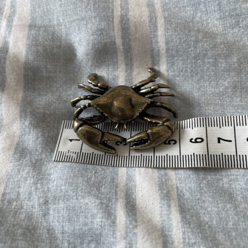 Brass crab figure ornament - crab,