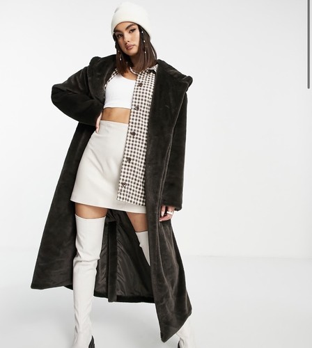 Asos brown faux fur - maxi, coat