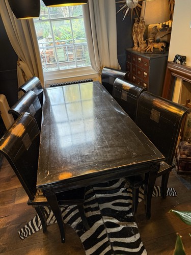 Chinese black lacquer dining - black,