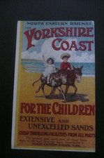 NORTH EASTERN RAILWAY  YORKSHIRE COAST POSTER ADVERT POSTCARD ORIGINAL