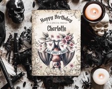 Personalised Gothic Birthday Card , gothic greeting card Card bat vampire