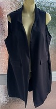 Shein Curve Ladies Black Open Front Sleeveless Waistcoat Size OXL-16/18. Vgc