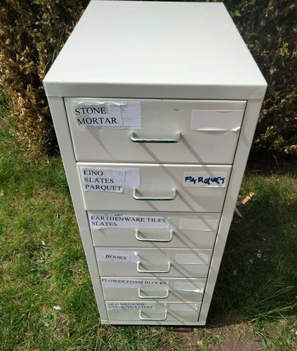 Cream colour metal drawer - colour,