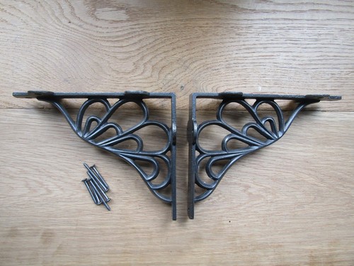 Iron rustic shelf brackets - iron,