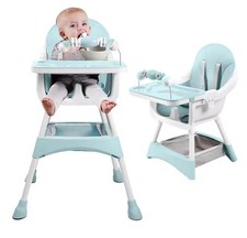 Baby High Chair, Portable Baby Dining Chairs Eat & Play Convertible High Chair