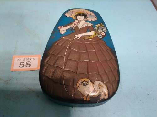 Vintage sweet tin lady dog - sweet,