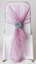 100 Dusky Lavender Organza Chair Cover Hood Wrap Sash Bow Tie