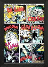 Comic Book Action Scene Framed